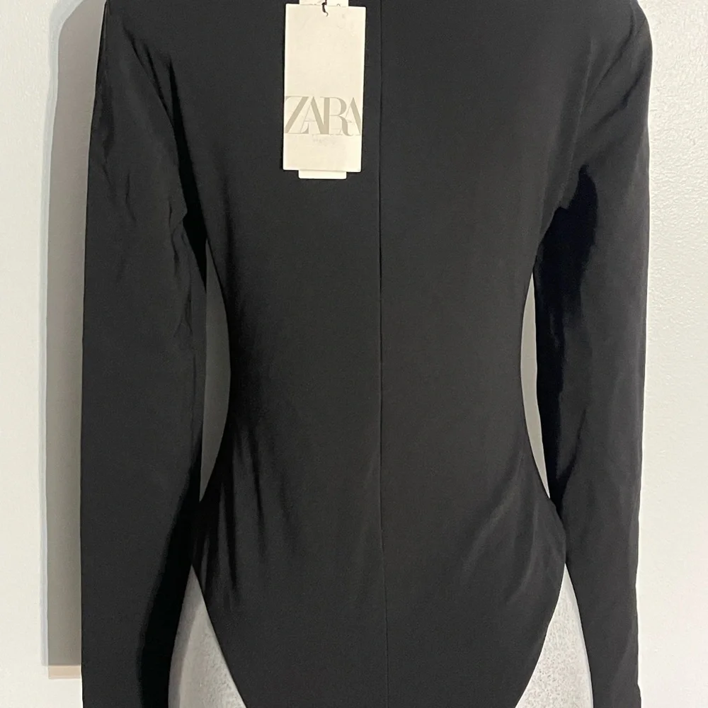 Zara Black Lace-Up Bodysuit - Picture 2 of 3